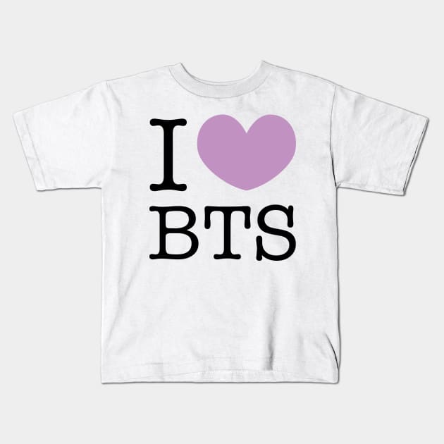 I love BTS Kids T-Shirt by Oricca